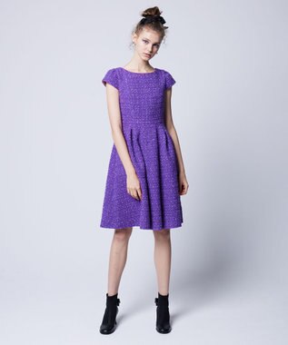 TOCCA CHIFFON TWEED ドレス パープル系