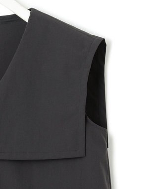 ICB L 【洗える】ヴィンテージスパンブロード ビックカラーブラウス グレー系