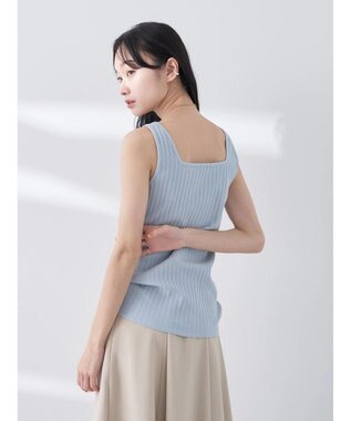 earth music&ecology ２ＷＡＹネックリブタンクトップ Sax