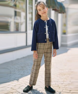 組曲 KIDS 【150-160cm】キチントチェック パンツ ベージュ系3