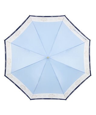 MOONBAT LANVIN en Bleu 【耐風】長傘 サテンプリントフラワー サックスブルー