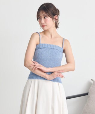 earth music&ecology 【セット2点】SET2点フラワースパンコールカーデ＋ビスチェ Blue