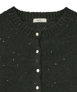 earth music&ecology 【セット2点】SET2点フラワースパンコールカーデ＋ビスチェ Black