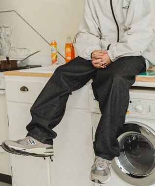 WEGO デニムイージーワイドパンツ ブラック