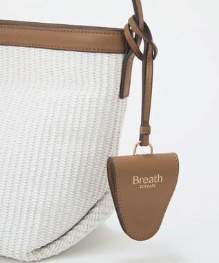 TOPKAPI 【Breath TOPKAPI】サングラスホルダー付き レザーコンビ カゴ ショルダーバッグ ホワイト