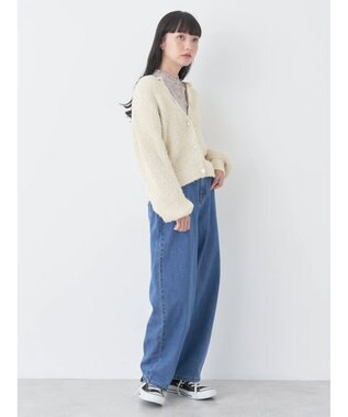 earth music&ecology カールヤーンカーディガン Ivory