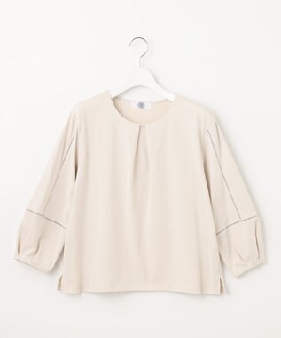 J.PRESS LADIES 【洗える】プレーティングジャージー フロントタック カットソー グレージュ系