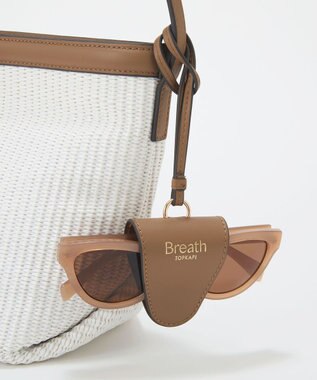 TOPKAPI 【Breath TOPKAPI】サングラスホルダー付き レザーコンビ カゴ ショルダーバッグ ホワイト