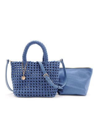 MioFIRANO ブレイドメッシュバッグ＆ポーチセット 2WAY チャーム付き　FIRANO フィラノ BLUE