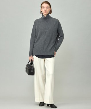 ICB L 【新色追加】ソフトカシミヤミックス ハイネックニット ミディアムグレー