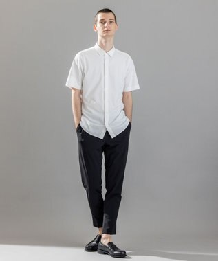 JOSEPH HOMME 新素材【接触冷感性/防しわ性/ストレッチ/洗える/撥水加工】トリコソリッドストレッチ ドロスト付きテーパードパンツ / PEGG CONVERTIBLE ブラック系