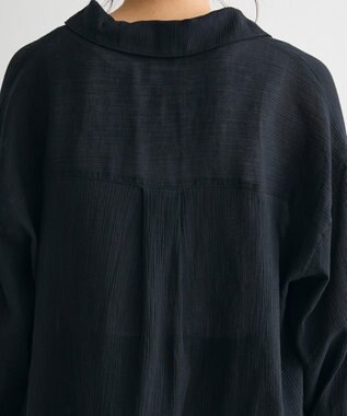 CRAFT STANDARD BOUTIQUE 衿ギャザーシャツブラウス Black