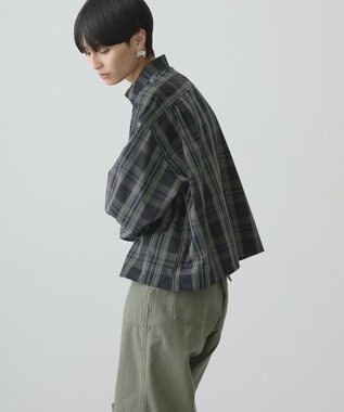 AMERICAN HOLIC イージーケアショート丈チェックシャツ Black