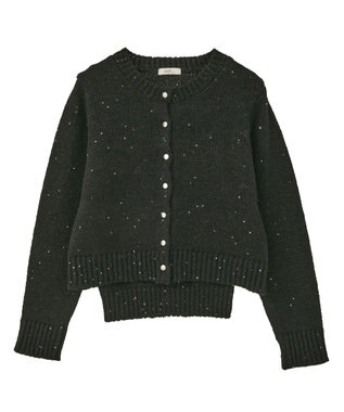 earth music&ecology 【セット2点】SET2点フラワースパンコールカーデ＋ビスチェ Black