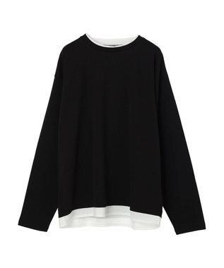 CRAFT STANDARD BOUTIQUE 梨地カットフェイクレイヤードＬ／Ｓ　ＴＥＥ Black