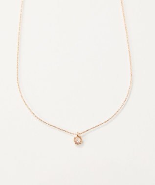 Phoebe 【金属アレルギー対応】プチベゼルストーンネックレス　シャンパンゴールド シャンパンゴールド