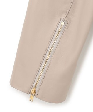 23区 S ラムレザー ノーカラージャケット グレージュ系