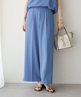 YECCA VECCA 【接触冷感】COOLスリットワイドパンツ Blue