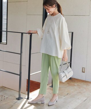 Tiaclasse 【小倉優子さん着用・洗える】カラーテーパードパンツ ミント