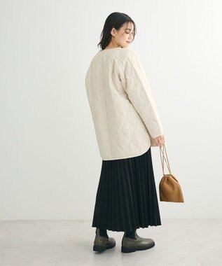 Green Parks 撥水加工　キルティングＺＩＰブルゾン Ecru