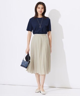 J.PRESS LADIES L ラミータンブラー プリーツ スカート ベージュ系