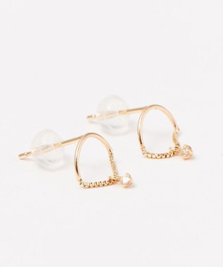 Phoebe 【K10】ペンデュラムダイヤモンドピアス　クリア ゴールド