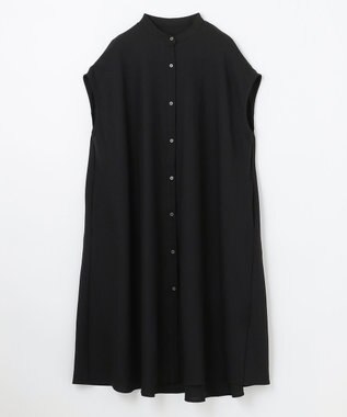 ANY 【洗える】バンドカラーとろみ ワンピース ブラック