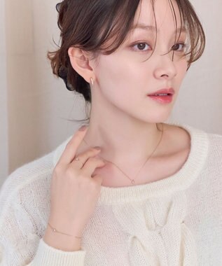 Phoebe 【金属アレルギー対応】プチベゼルストーンネックレス　シャンパンゴールド シャンパンゴールド