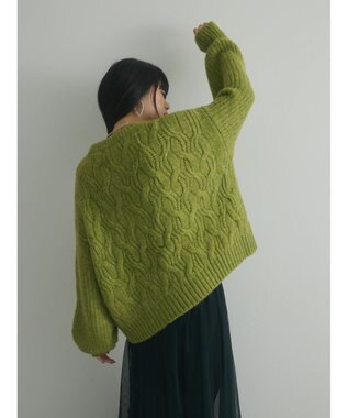 Green Parks armonia. ケーブルニットプルオーバー Light Green