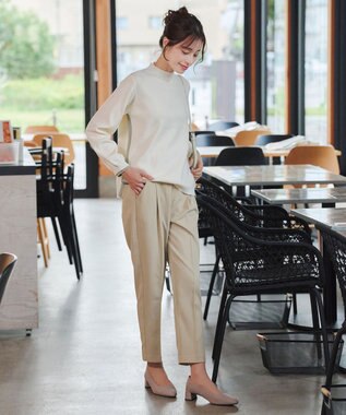 Tiaclasse 【小倉優子さん着用・洗える】カラーテーパードパンツ ベージュ