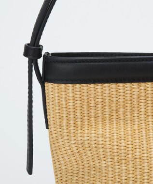 TOPKAPI 【Breath TOPKAPI】サングラスホルダー付き レザーコンビ カゴ ショルダーバッグ ベージュ