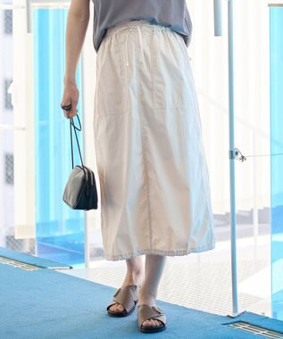 【洗濯機可/ウエストゴム】撥水ナイロンベイカースカート