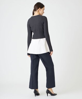 BEIGE， 【WEB限定】AMBRE / キャミ付きクロップドニット Charcoal