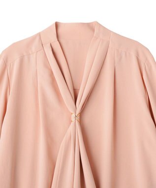 YECCA VECCA スカーフリング付きボウタイブラウス Pink