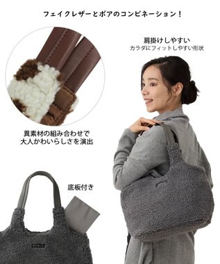 ROOTOTE 1335【肩掛け・A4サイズ収納】LT.デリ.ラウンド.ボア-A 03：グレー