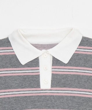 WEGO ポロニットプルオーバー グレーボーダー