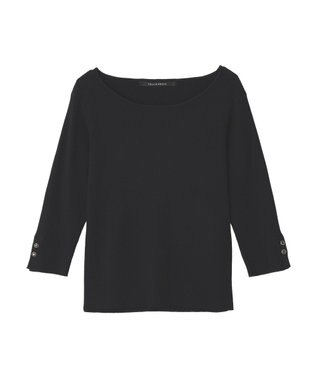 YECCA VECCA 袖釦7分袖リブニット Off White