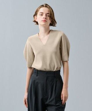 uncrave 【UVカット】サスティナブルUV ボリュームスリーブニット ベージュ