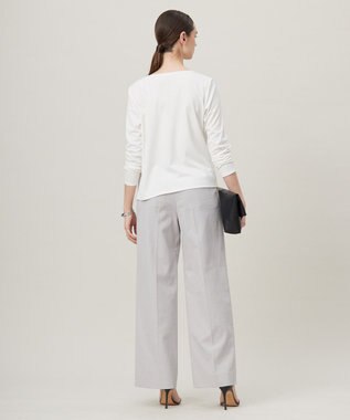 ICB L 【洗える】 PlaXフィラメントジャージー ドレープカットソー オフホワイト系