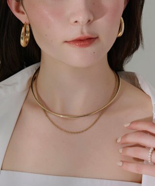 Phoebe <2点セット>【金属アレルギー対応】2setレイヤードチョーカーロープネックレス　ゴールド