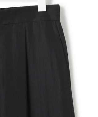 ICB L 【接触冷感・UVケア・速乾・洗える】シルクエステルタフタ ワイドパンツ ブラック系