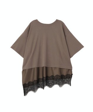 AMERICAN HOLIC レースドッキングＴシャツ Charcoal Gray
