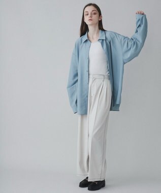 WEGO 【ユニセックス着用ITEM/SMLサイズ展開/冷房対策/紫外線対策】シアーBIGシャツ グリーン