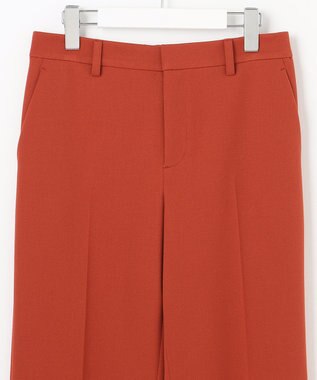 自由区 L 【WEB限定カラーあり/洗える/撥水加工】TRギャバ ストレートパンツ オレンジ系