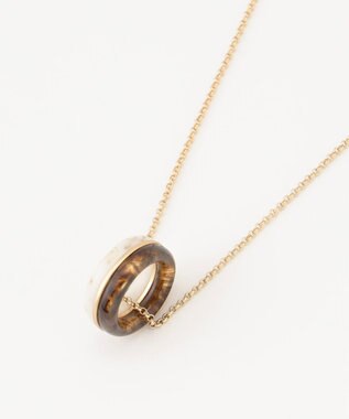 J.PRESS LADIES 【WEB限定】3WAYマーブル スカーフリングネックレス ブラウン系