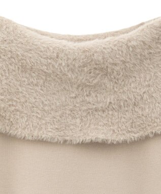 YECCA VECCA ファーMIXオフショルニット Beige