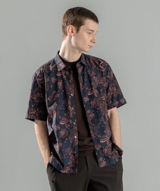 JOSEPH HOMME 新柄【洗える】メキシカントロピカルプリント　半袖レギュラーカラーシャツ ダークブラウン系5