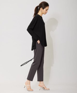 ICB L 【セットアップ対応・洗える】コットンコンプレッシャー テーパードパンツ ミディアムグレー系