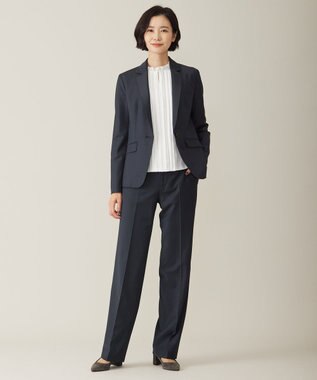 J.PRESS LADIES 【セットアップ対応】BAHARIYE ストレート パンツ ネイビーピンヘッド系