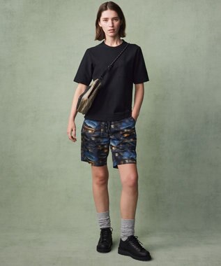 JOSEPH ABBOUD MOUNTAIN 【MADE IN JAPAN/吸水速乾】ダイヤモンドワッフル アウトドア Tシャツ ブラック系